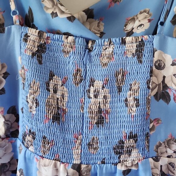 ARITZIA | Sunday Best Spencer Mini Dress Blue Floral Sz SMALL - Picture 7 of 10